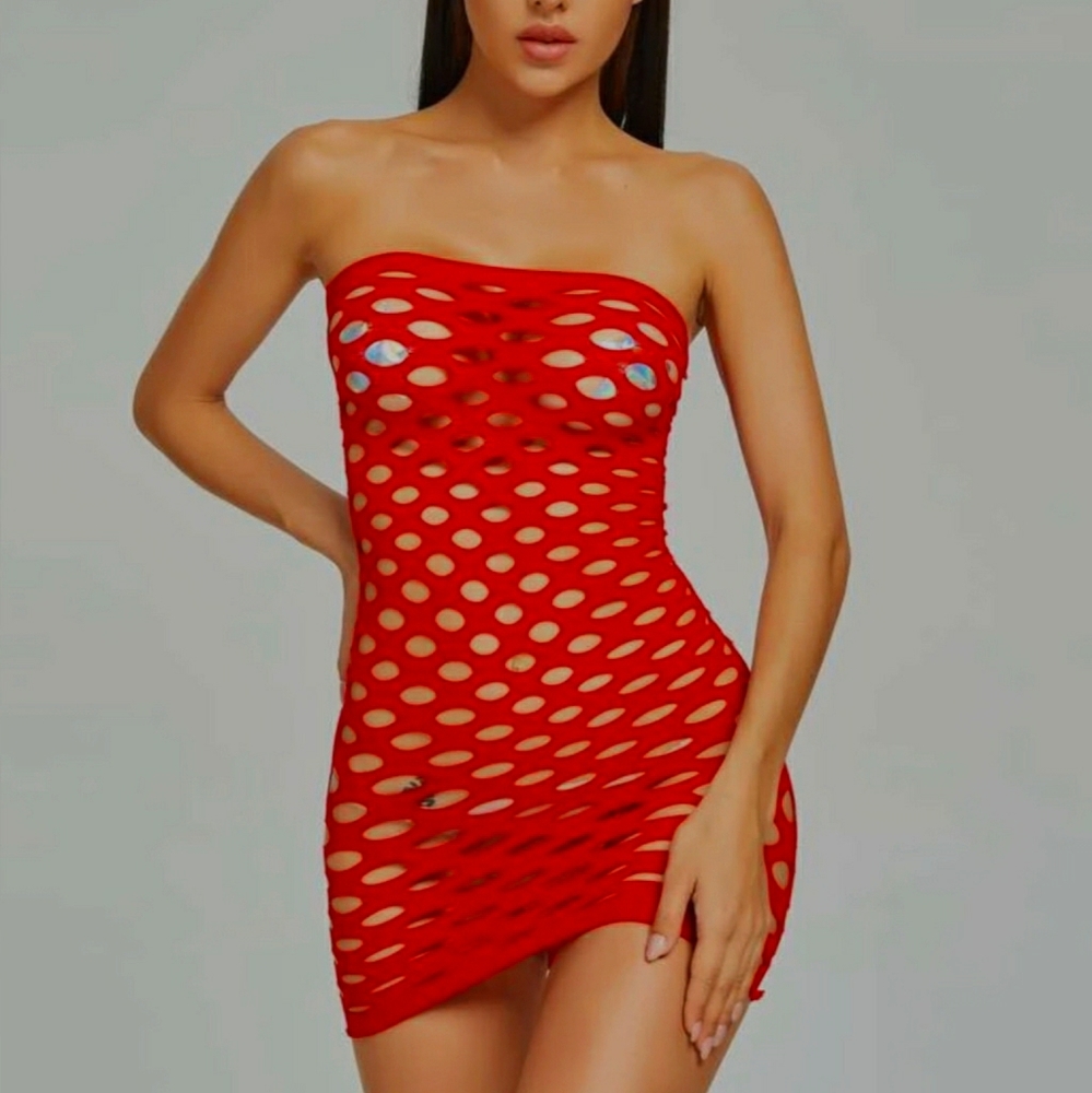 🍒Cut out sheer bandeau dress🍒